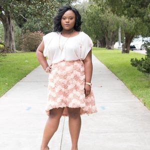 Blush and Light Pink Rosette Skirt